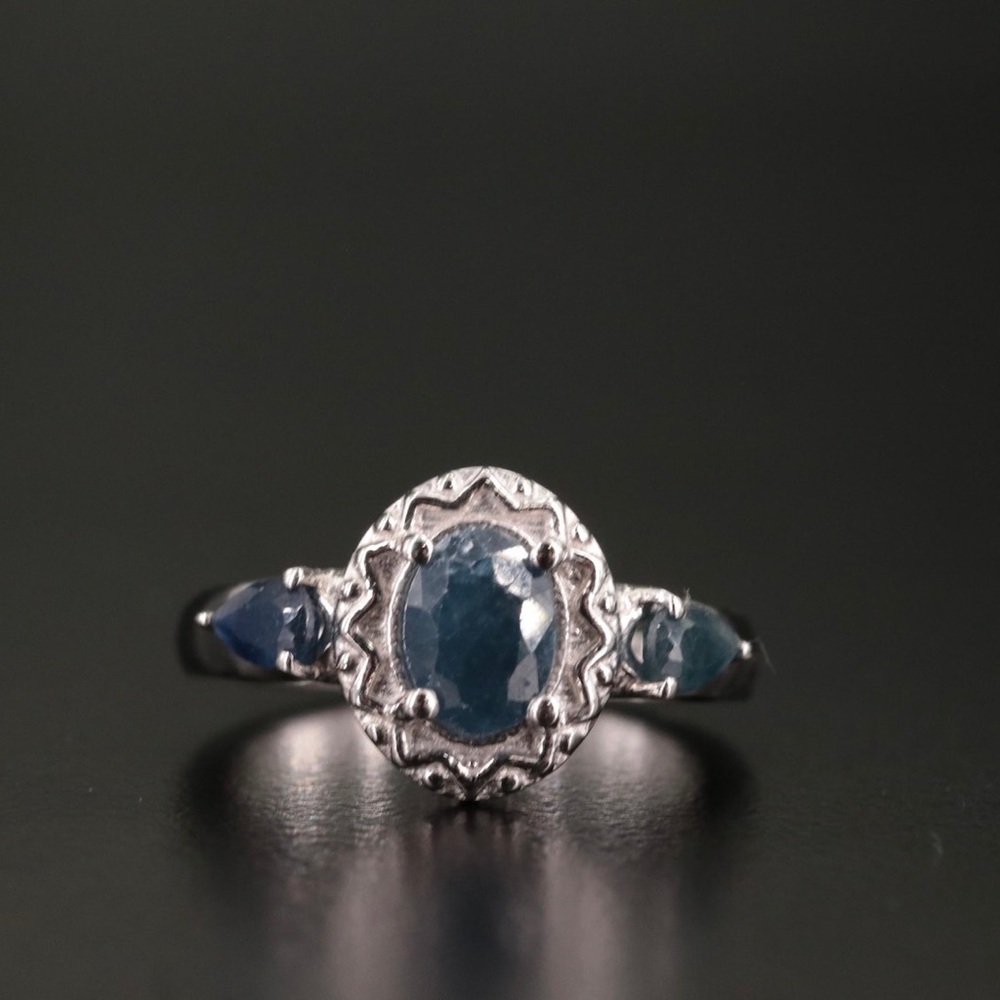 Sapphire and Sterling Silver Ring